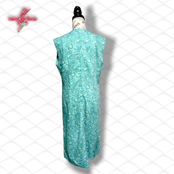 Vintage 1960's Retro Paisley Mod Pencil Skirt Dress - Picture 3 of 9